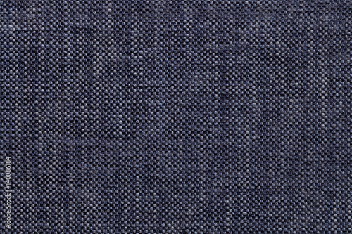 Denim textile background with checkered pattern, closeup. Structure of the fabric macro.