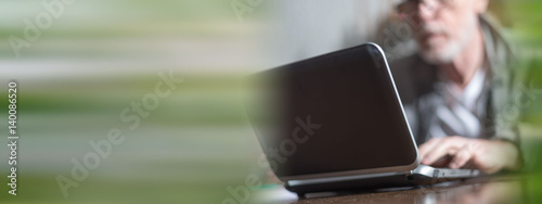 Man working on laptop