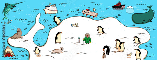 Illustrated Map of Antartica