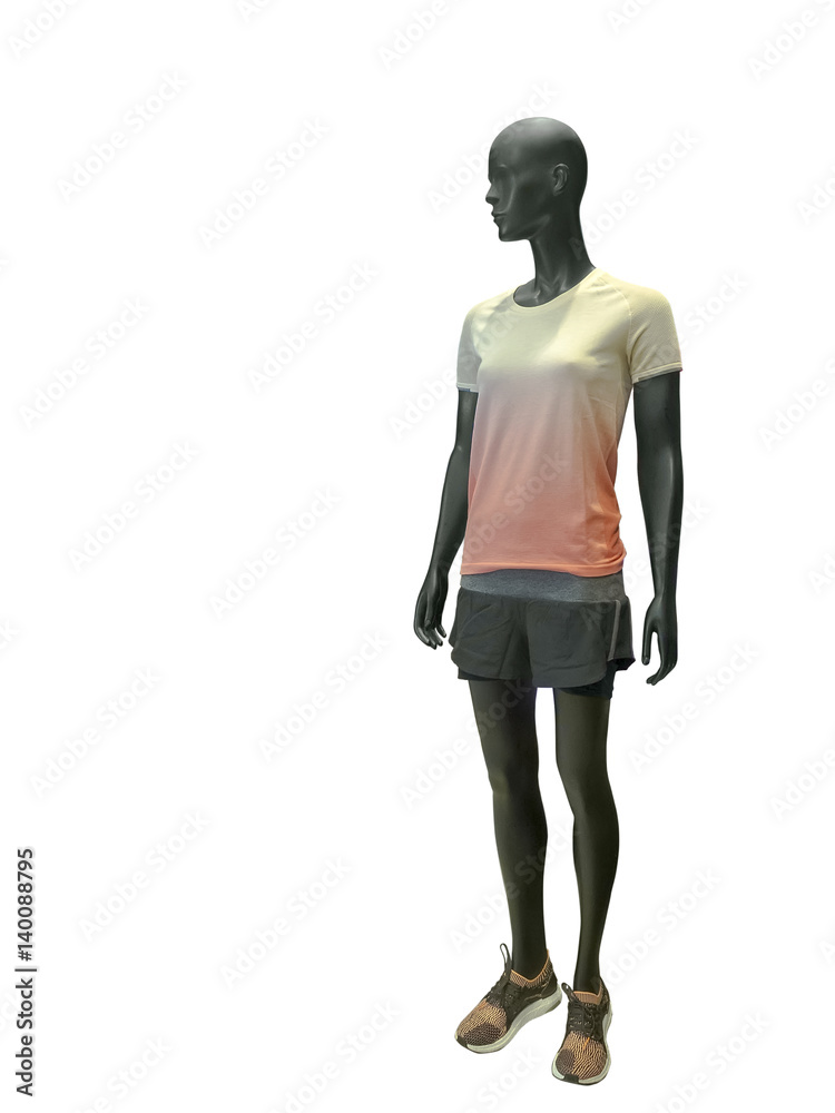 Female mannequin dressed in sport athletics clothes Female mannequin dressed in sport athletics clothes