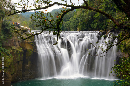 Smooth long exposure of Taiwan's beautiful Shifen Falls in Pingxi District
