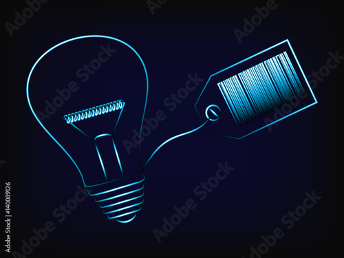 vector of lightbulb with price tag, profitable idea