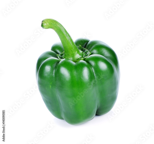 green pepper on white background