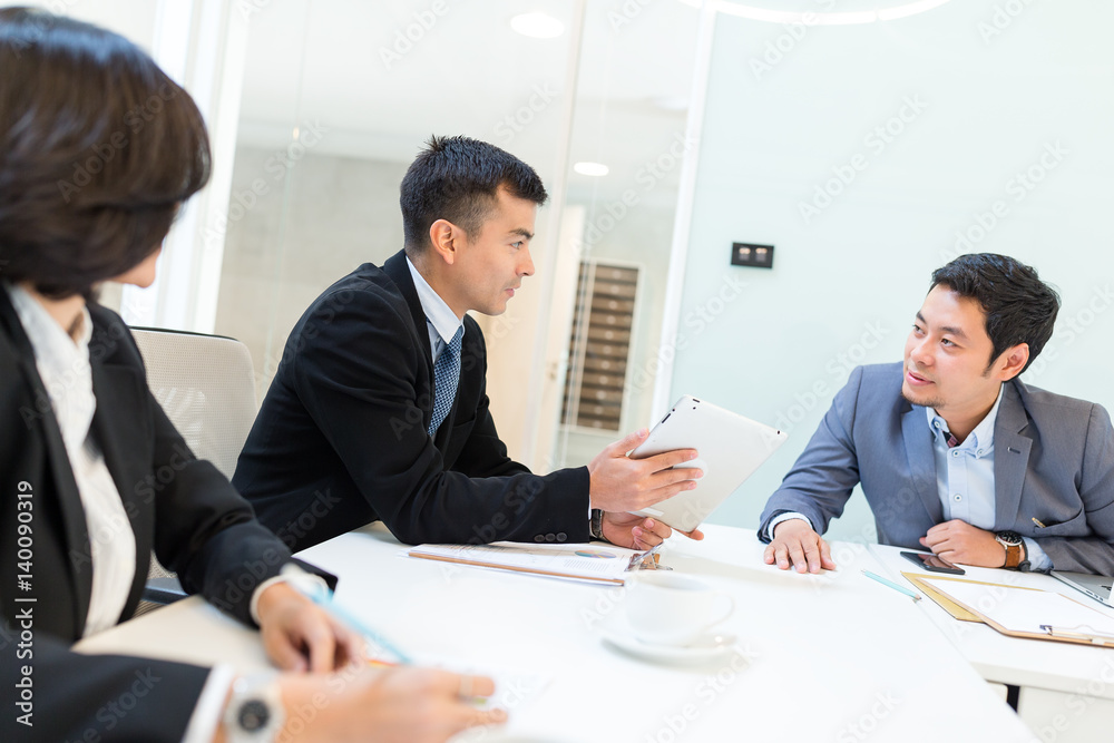 Business discussion in meeting room Business discussion in meeting room