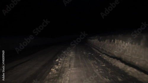 road by night from the windshield