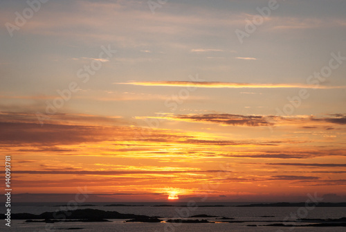 Sunset from the Inner Hebridean island of Tiree  Scotland