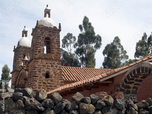 Peru. Cusco region. Colonial church at Raqch’i archeological site.  photo