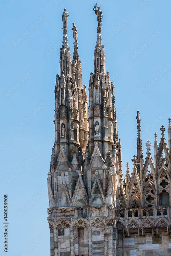 Gothic Milan Cathedral (Duomo di Milano, 1386). Milan, Italy.