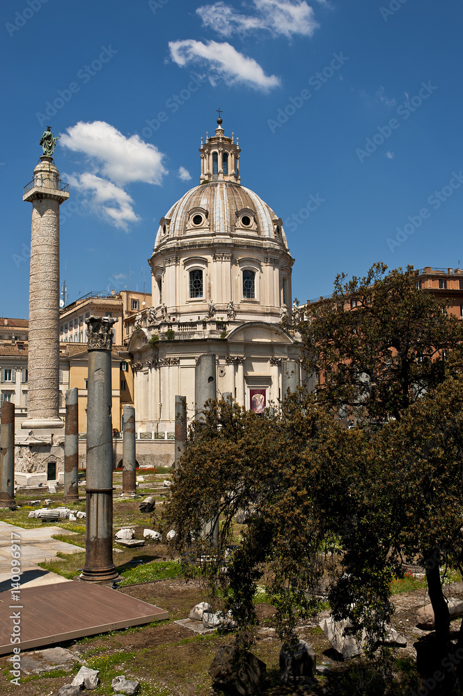 The church of the Most Holy Name of Mary at the Trajan Forum in Rome. Italy
