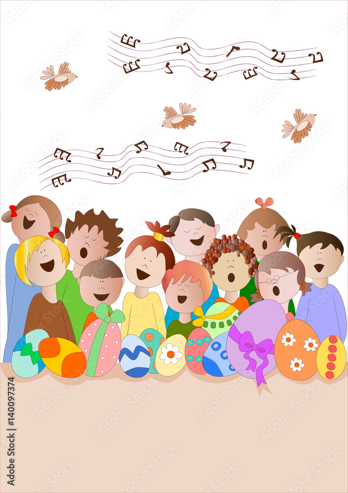 Fototapeta premium coro con uova pasquali