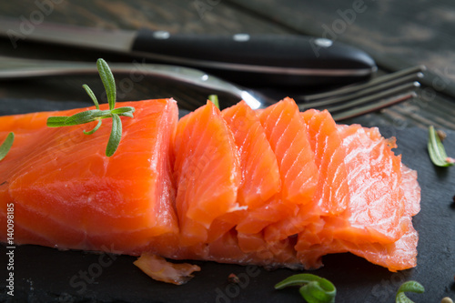 Smoked salmon with spices