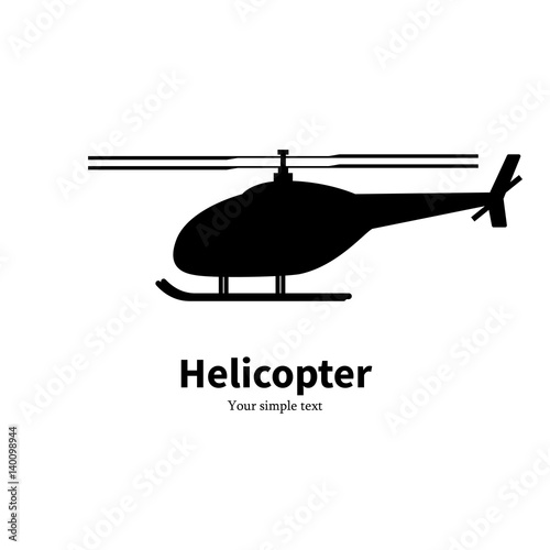 Vector illustration black helicopter silhouette