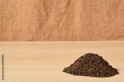 dry black tea leaves