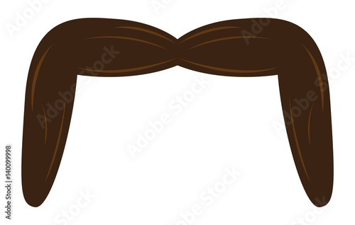 Isolated brown mustache on a white background, Vector illustration