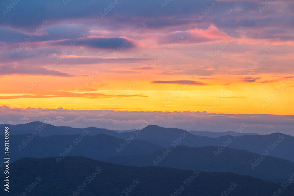 Sunset in mountain. Sunset in mountain.