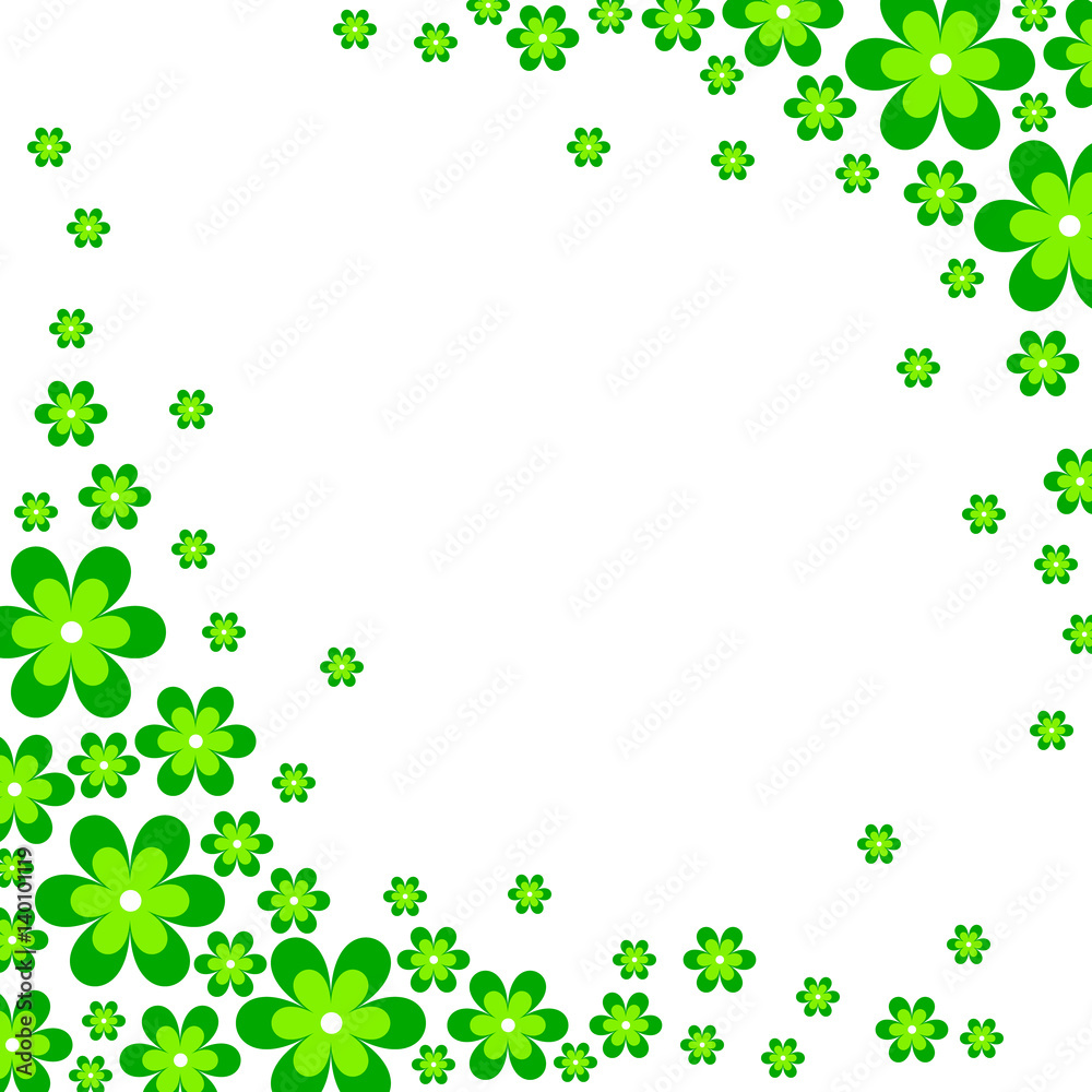 Green flower background. Vector illustration on white Green flower background. Vector illustration on white