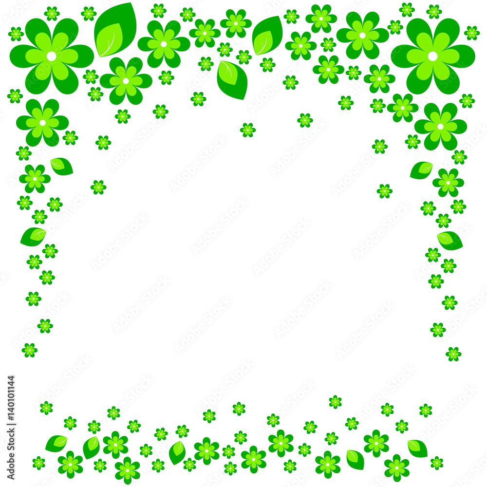 Green flower background. Vector illustration on white Green flower background. Vector illustration on white