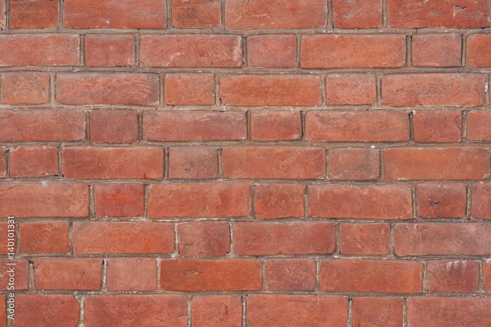 Texture of old brickwork with spots and chips on bricks. Texture of old brickwork with spots and chips on bricks.