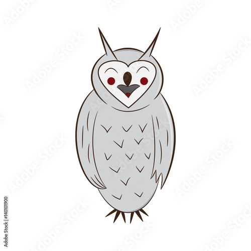 funny owl. handdrawn. isolated on white background. vector illustration.