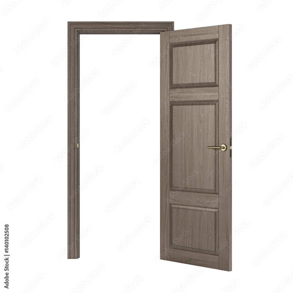Door isolated on white background. 3D rendering. Door isolated on white background. 3D rendering.