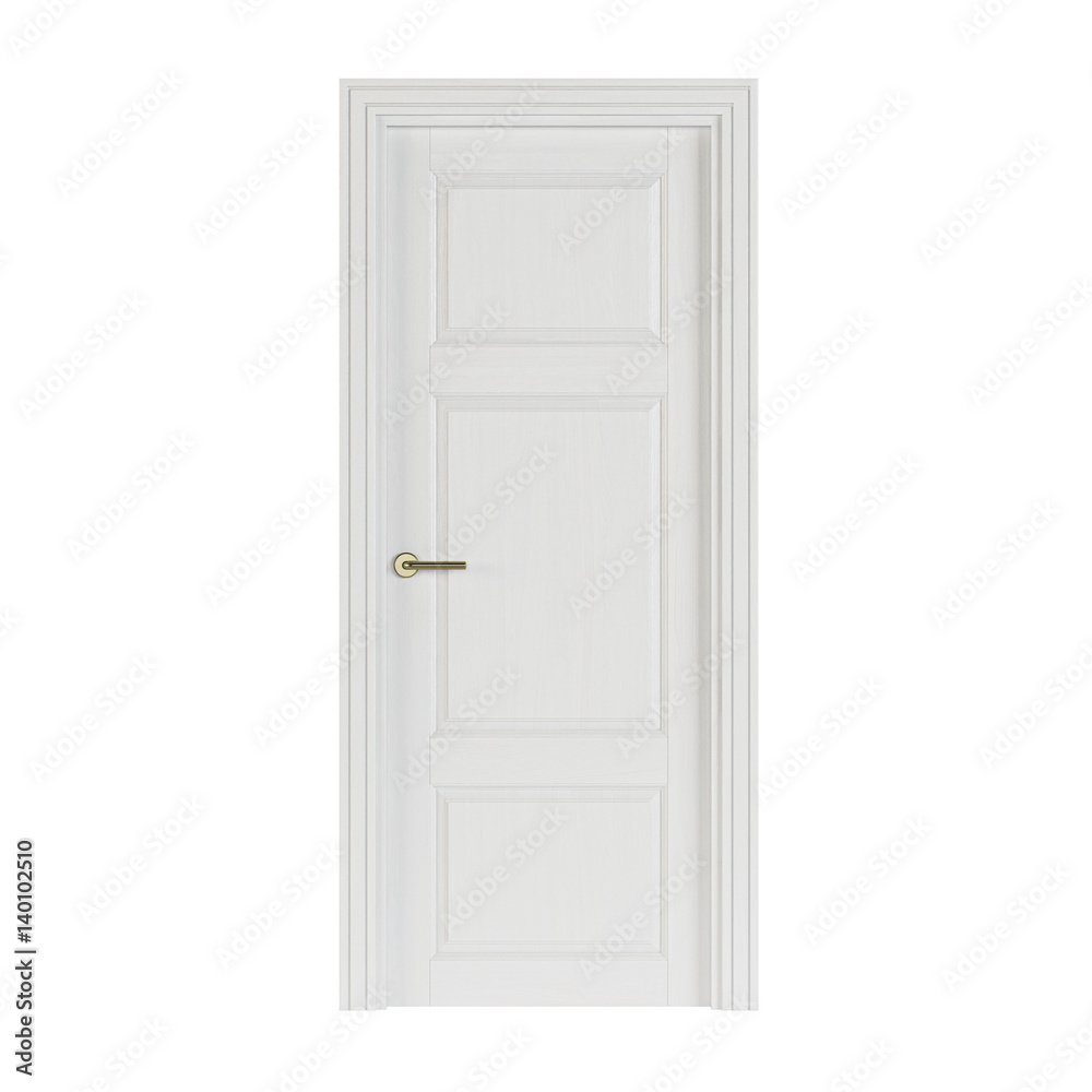 Door isolated on white background. 3D rendering. Door isolated on white background. 3D rendering.