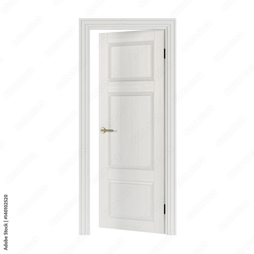 Door isolated on white background. 3D rendering. Door isolated on white background. 3D rendering.