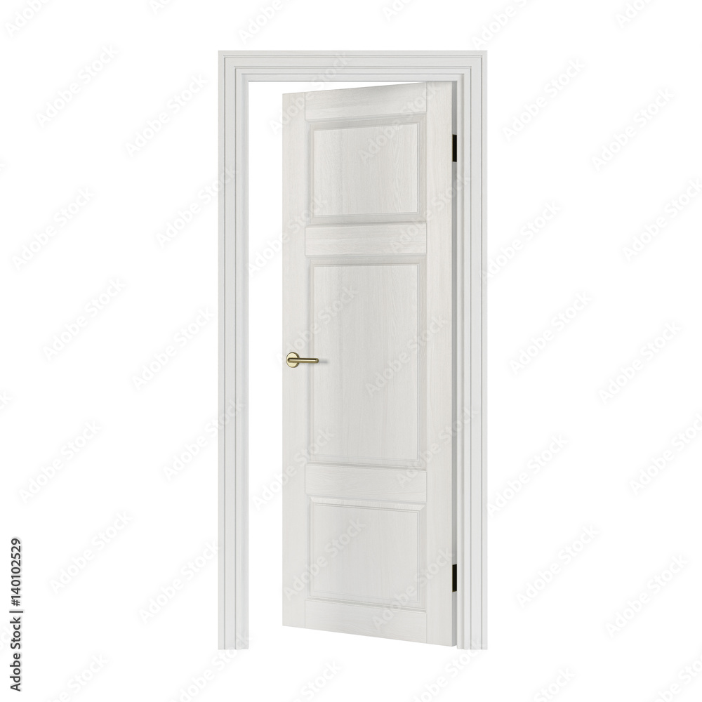 Door isolated on white background. 3D rendering. Door isolated on white background. 3D rendering.