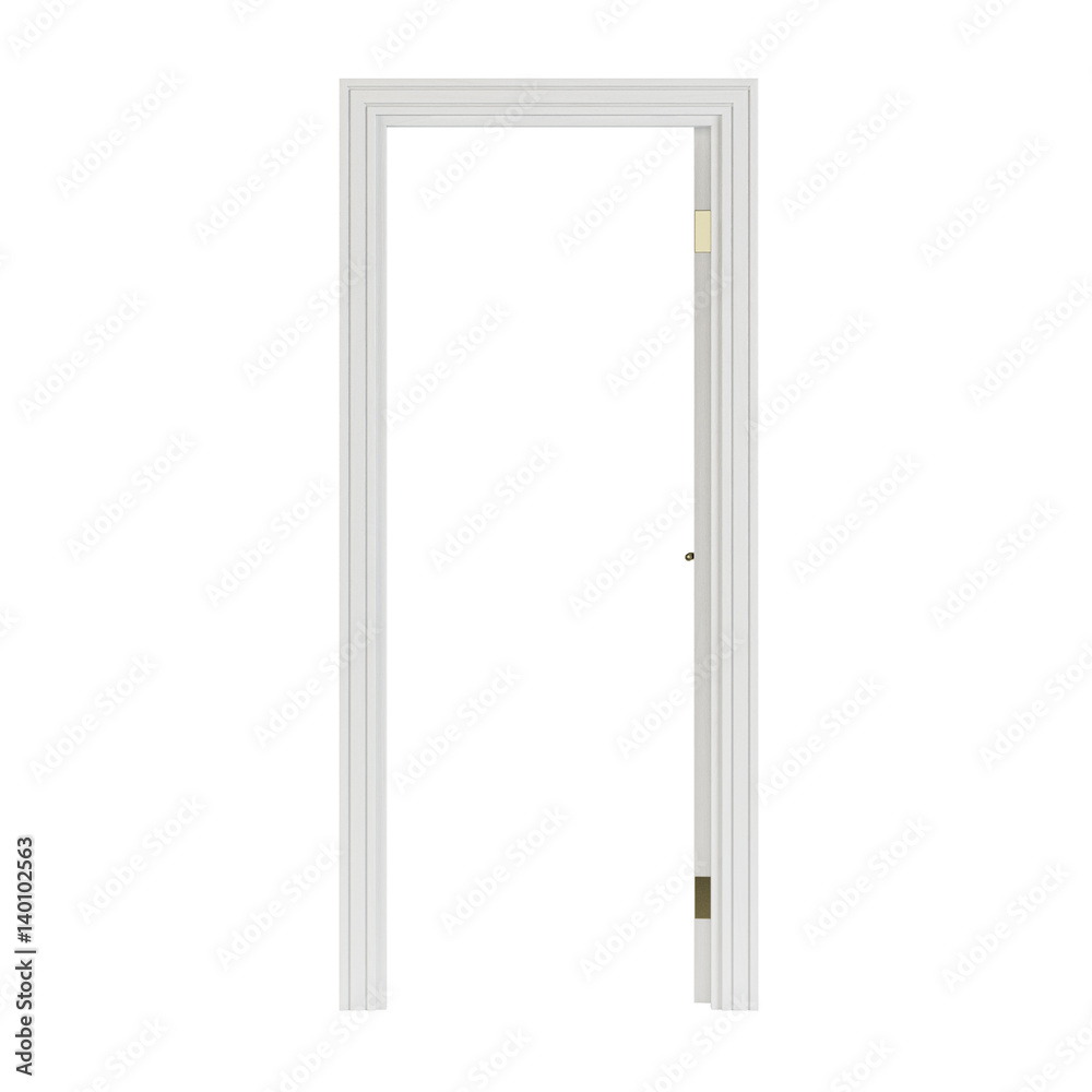 Door isolated on white background. 3D rendering. Door isolated on white background. 3D rendering.