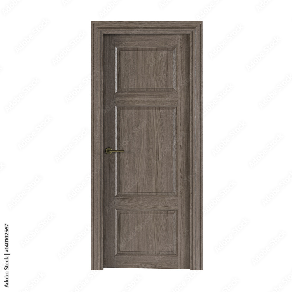 Door isolated on white background. 3D rendering. Door isolated on white background. 3D rendering.