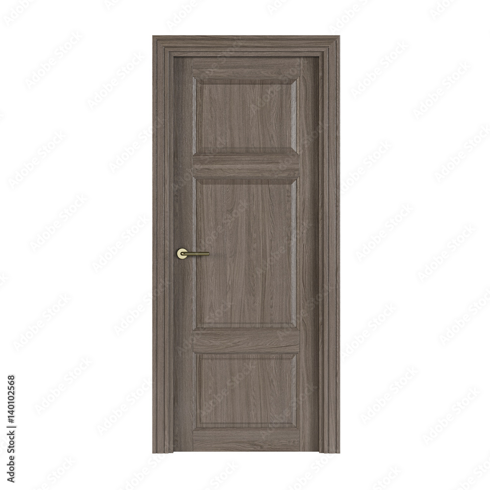 Door isolated on white background. 3D rendering. Door isolated on white background. 3D rendering.