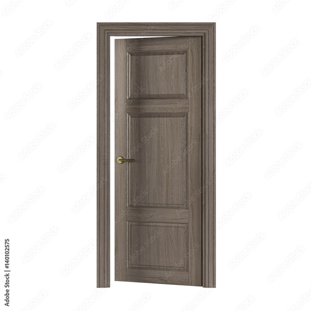 Door isolated on white background. 3D rendering. Door isolated on white background. 3D rendering.