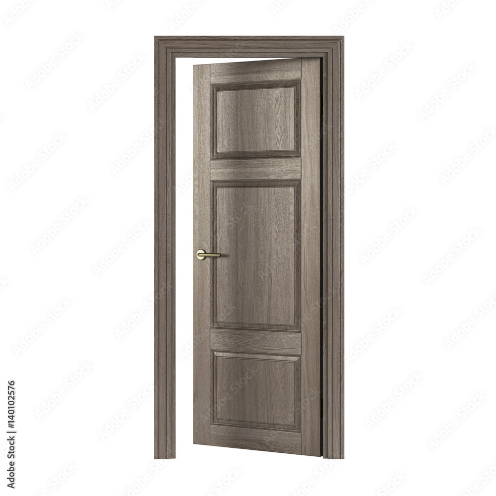 Door isolated on white background. 3D rendering. Door isolated on white background. 3D rendering.