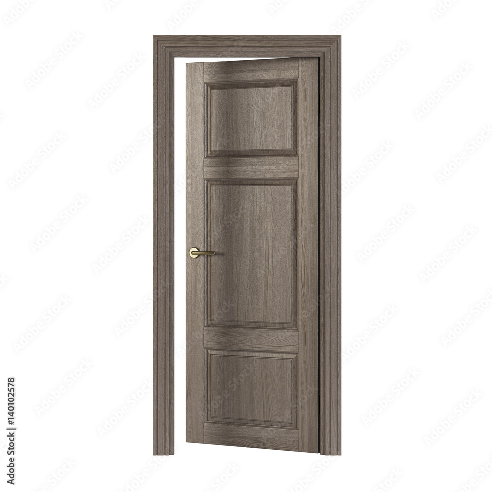Door isolated on white background. 3D rendering.