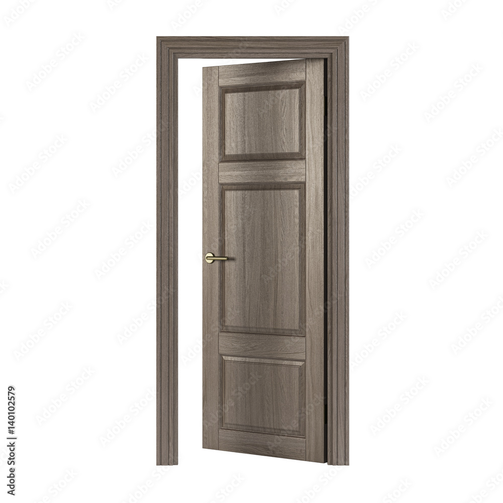 Door isolated on white background. 3D rendering. Door isolated on white background. 3D rendering.