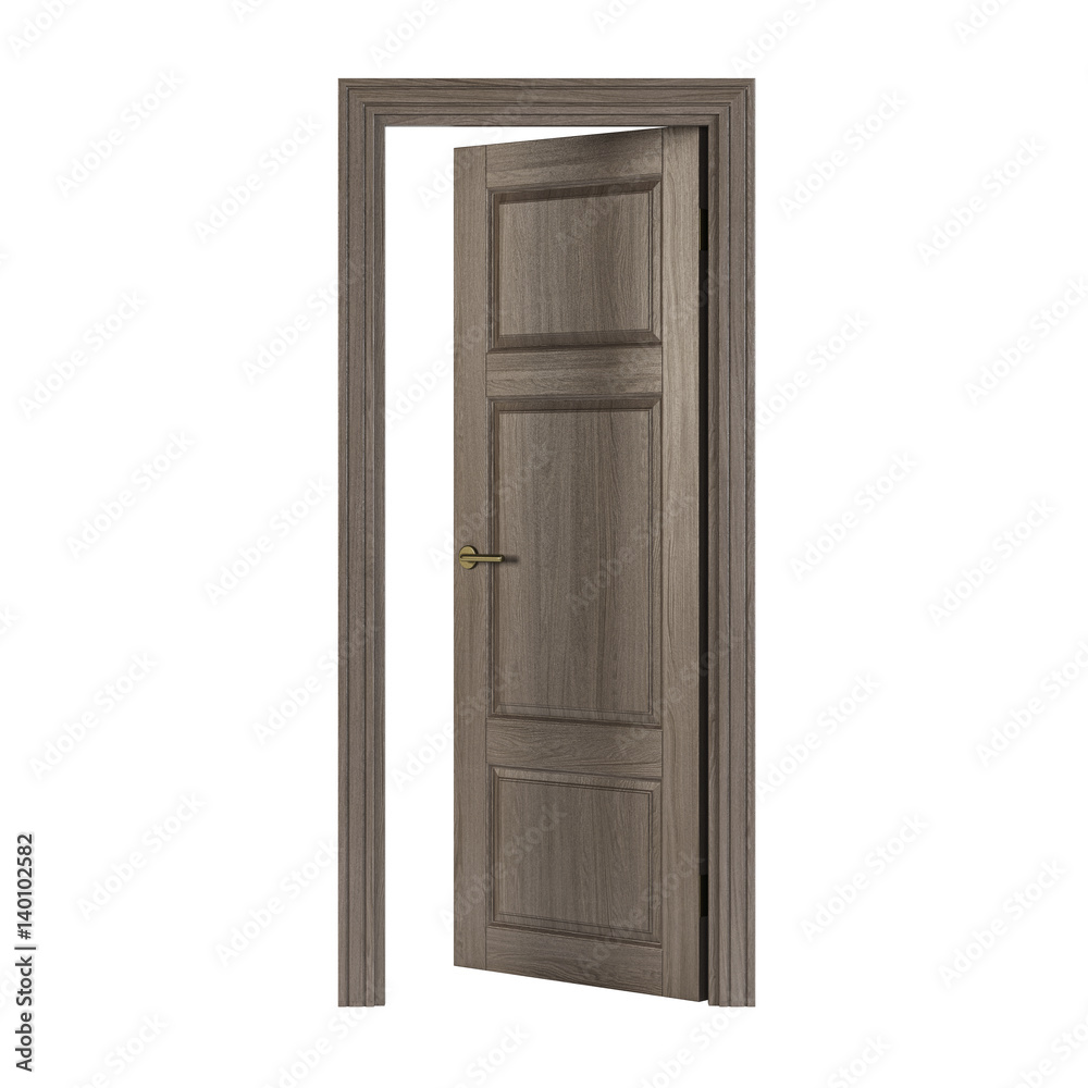 Door isolated on white background. 3D rendering.