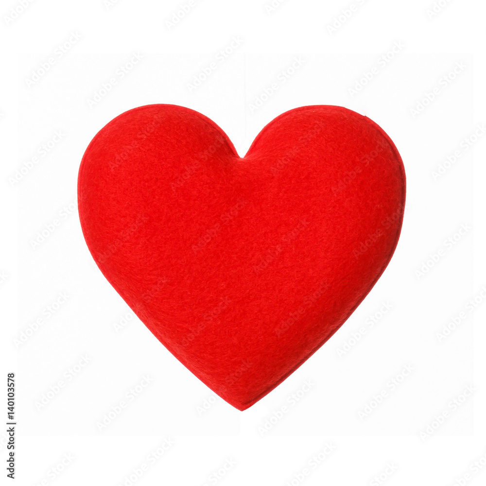 Red heart. Studio shot isolated on white