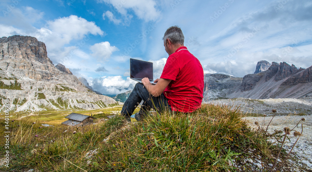 Naklejka premium Manager in his office