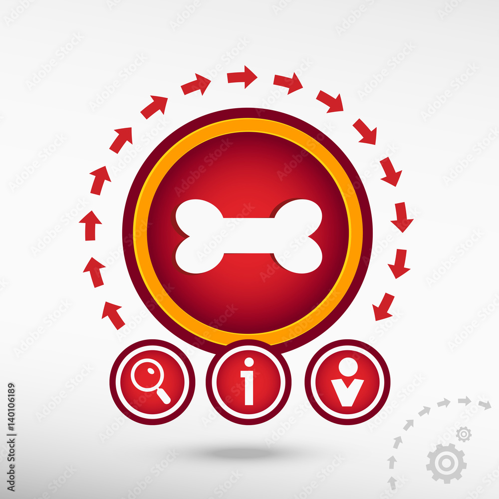 Dog bone flat icon on creative background Dog bone flat icon on creative background