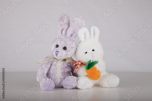 Easter bunnies isolated on a white background © Sonia