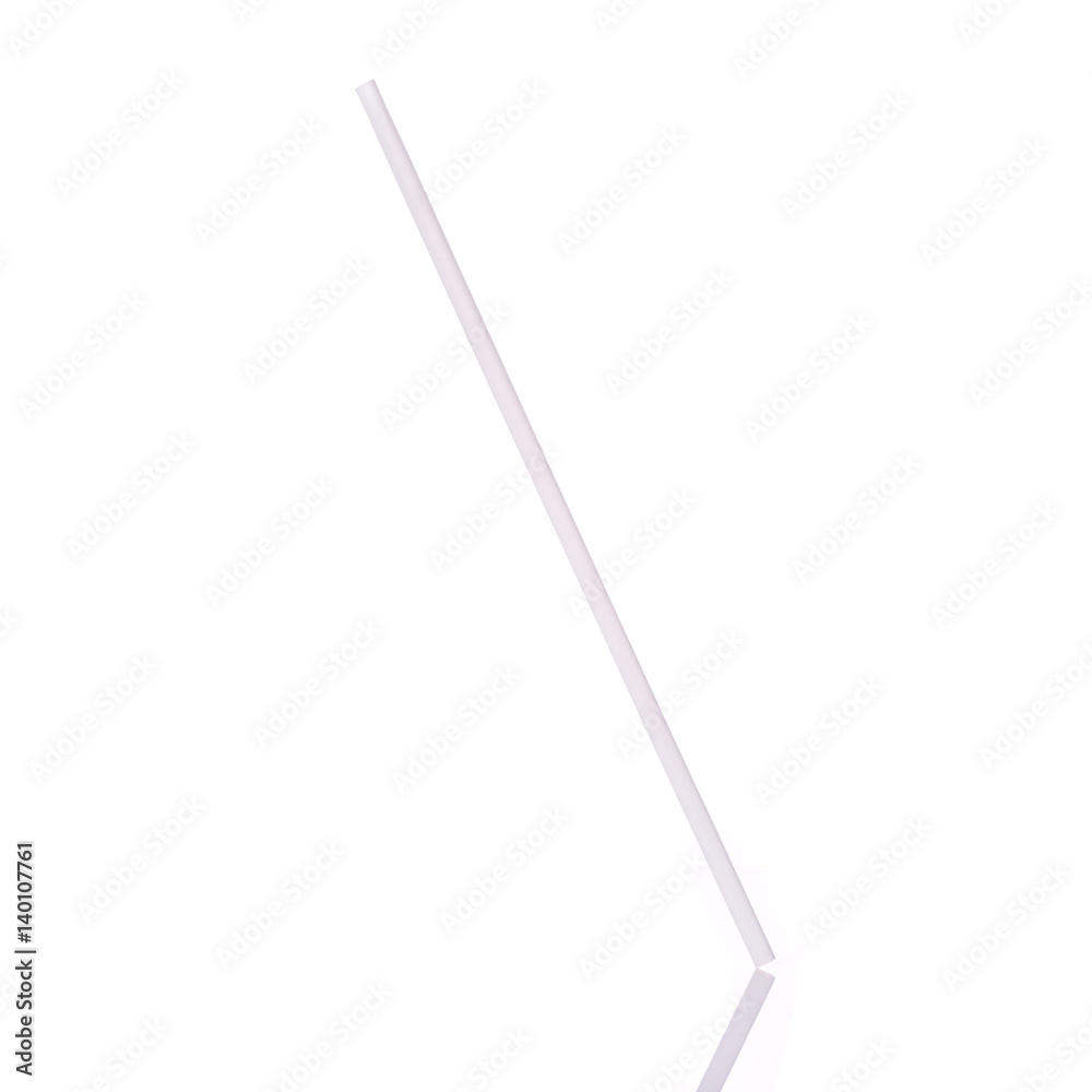 White drinking straw. Studio shot isolated on white White drinking straw. Studio shot isolated on white