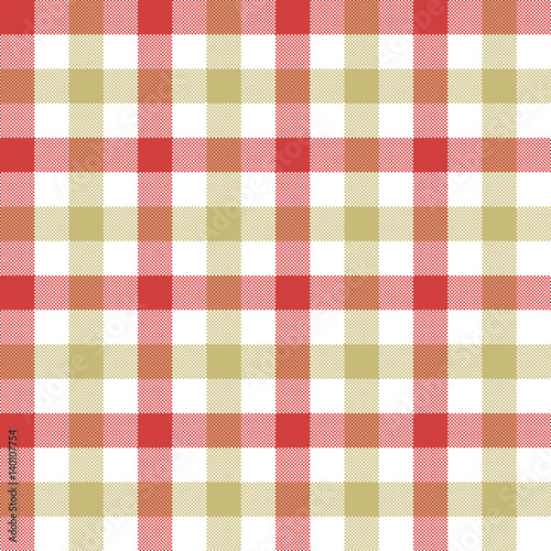 Red beige check tablecloth seamless pattern