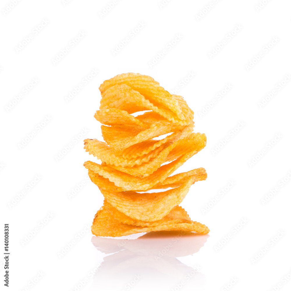 Potato chips. Studio shot isolated on white Potato chips. Studio shot isolated on white