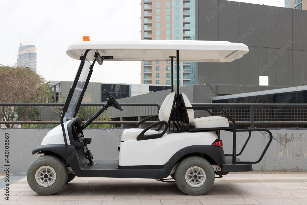 Electric golf cart, side view