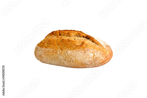 loaf of bread isolated on white