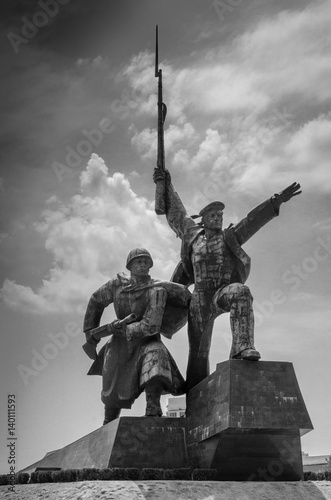 Victory Day, May 9, June 22. Soldier and Mariner monument in Sevastopol, Crimea