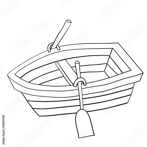 Doodle of Wooden Row Boat