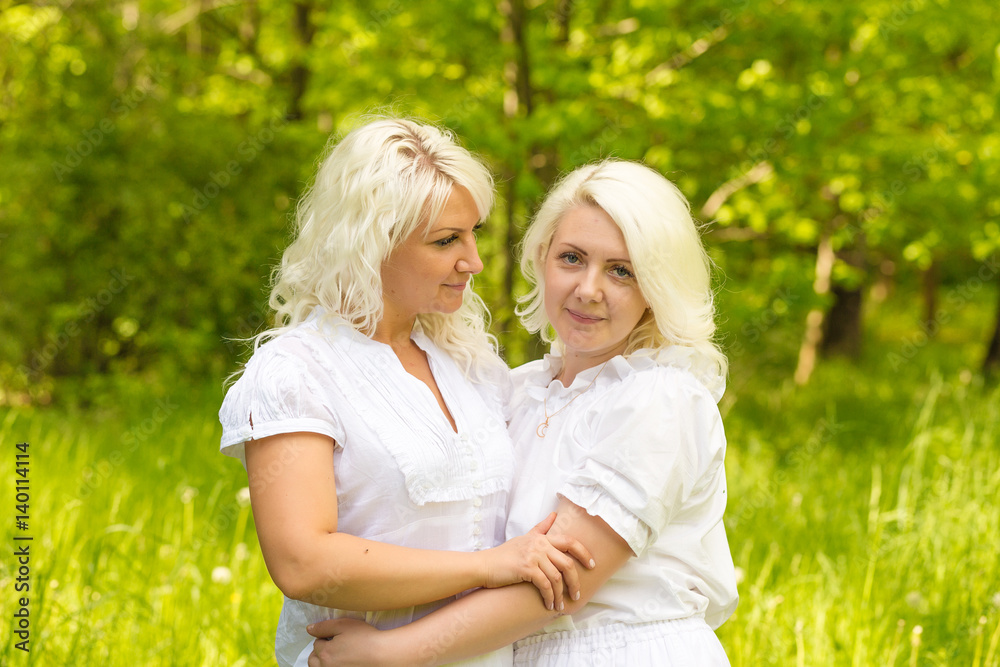 A large family is resting in nature A large family is resting in nature