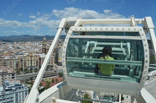 Noria, cabina, personas subidas, Málaga, vistas, anclaje, eje, máquina photo