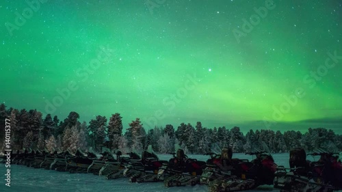 Time lapse. Northern Lights, Nellim. Finland