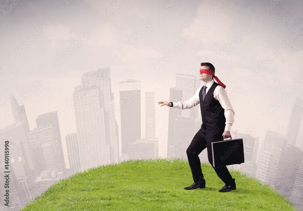Blindfolded businessman Blindfolded businessman